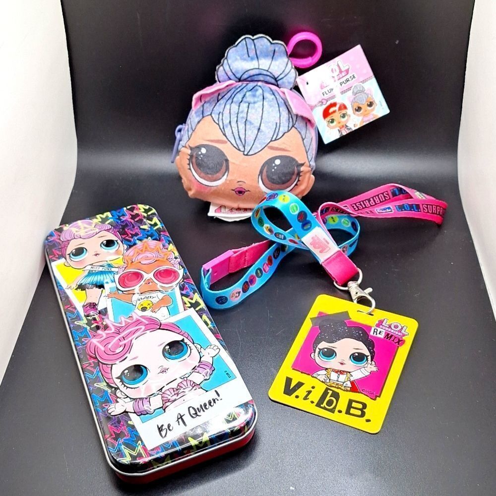 LOL SURPRISE bundle pencil case change purse lanyard vibb pass